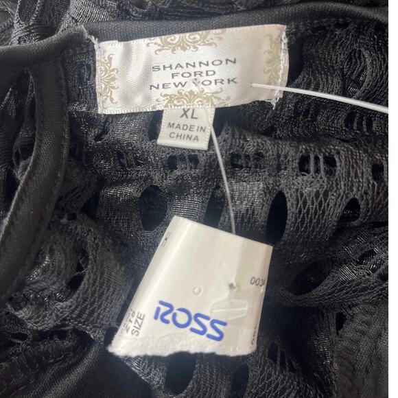 Shannon Ford NY Crochet Lace Womens Top Sz XL Boho Goth Witchy Whimsigoth Black - Picture 8 of 10